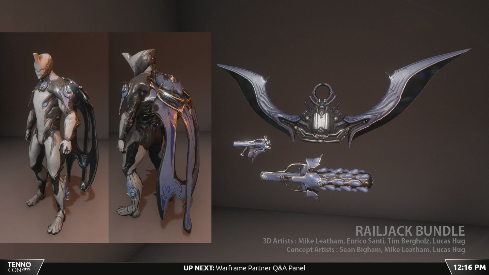 Conférence 'From Concept to Creation: The Art of Warframe' .